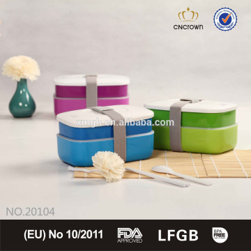 Nesting stackable bento box 2 layer plastic lunch box nice food storage container