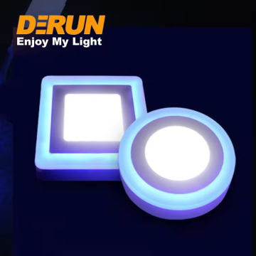 White and Blue LED Panel Light - Multi Color Changing Indoor Round Ceiling Light with Aluminum Frame