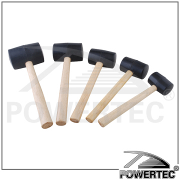 POWERTEC Rubber mallet hammer with wood Handles