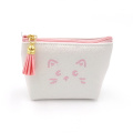 Canvas Coin Bags Custom cartoon cat glitter PU coin purse Factory