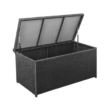 Outdoor Storage Deck Box & Wicker Rattan Garden Furniture Set