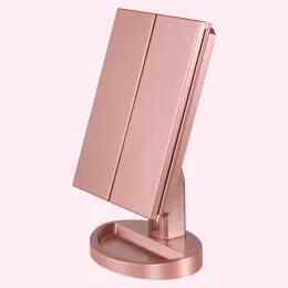 Led Travel Lighted Trifold Vanity Mirror With Lights