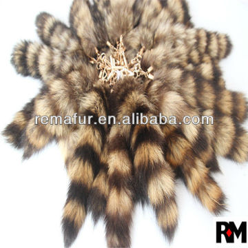 100% genuine Raccoon Tail Fur for garment accessories