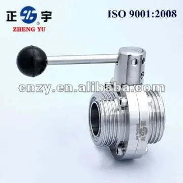 Sanitary threaded butterfly valve