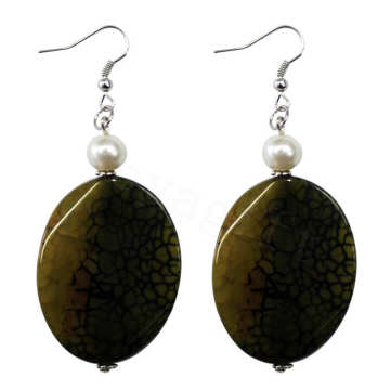 Natural Gemstone Agate Earring