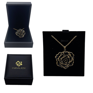 Black Rose Flower Shaped Pendant Necklace for Women: Latest Design in Jewelry