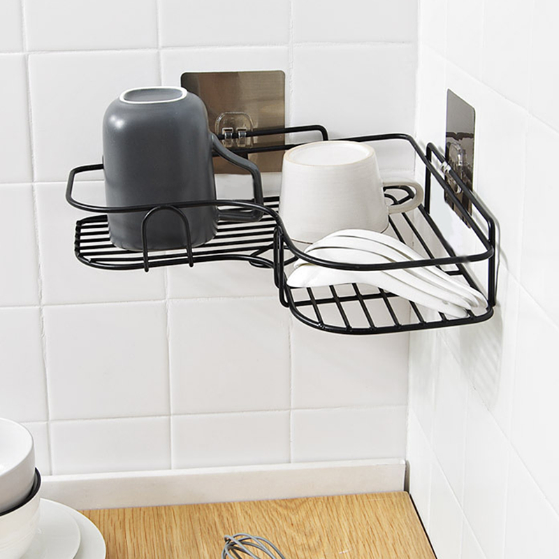 1 Piece Creative Wall-mounted Bathroom Storage Rack Self Adhesive Toilet Shower Gel Shampoo Holder Bathware Organizer