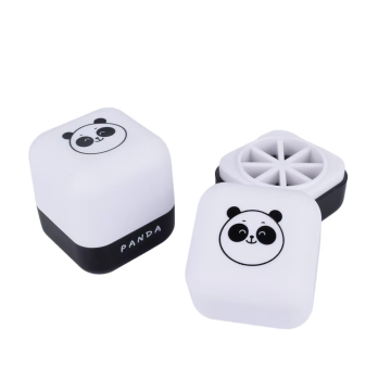 Case di cosmetici di panda simpatico: contenitore per trucco quadrato personalizzato con specchio