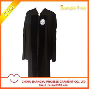 Doctoral Graduation Gown With Black velvet Matte