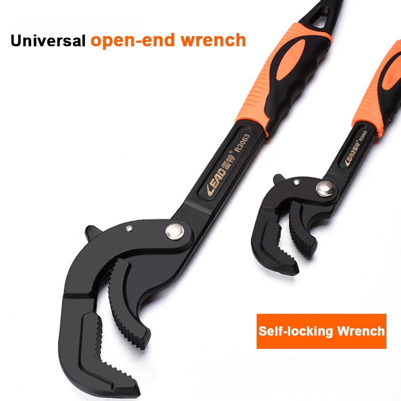 Multifunctional automatic locking high carbon steel universal wrench large open end wrench