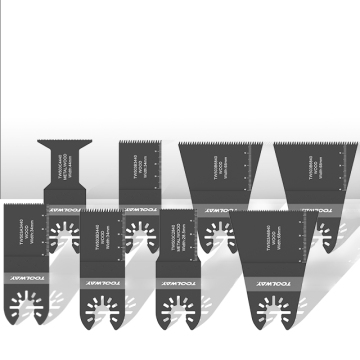 TOOLWAY 8-Piece Oscillating Multi-Tool Saw Blade Set for Wood, Plastic, and Metal Cutting