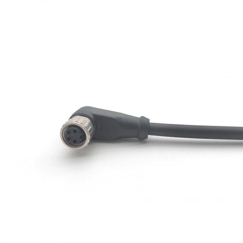 M8 betina konektor miring 4-pin pur Cable 3meter