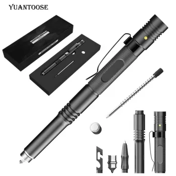 Survival Gear: Tactical Pen & Flashlight Gift Set with Glass Breaker