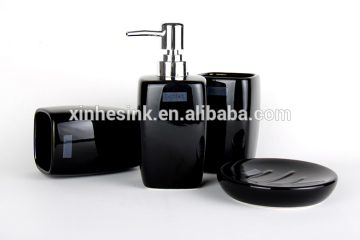 Fashion SBC Ceramic Series Glazing surface 4-Piece Environmental Bathroom Accessory Set, Colorful Collection