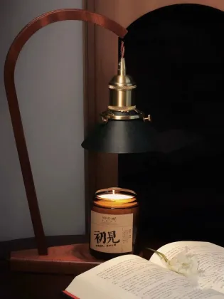 Retro Chinese Art Wooden Base GU10 Aroma Lamp Table Lamp with Scented Candles