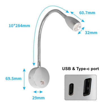 12V Marine RV Camper LED światła reflektora z USB i Type-C