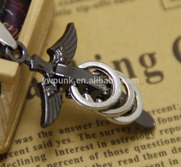 Fashion gun black Angel's wing cross necklace latest products in market