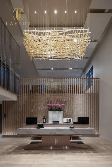 Gold contemporary rectangular bohemia lobbychandelier