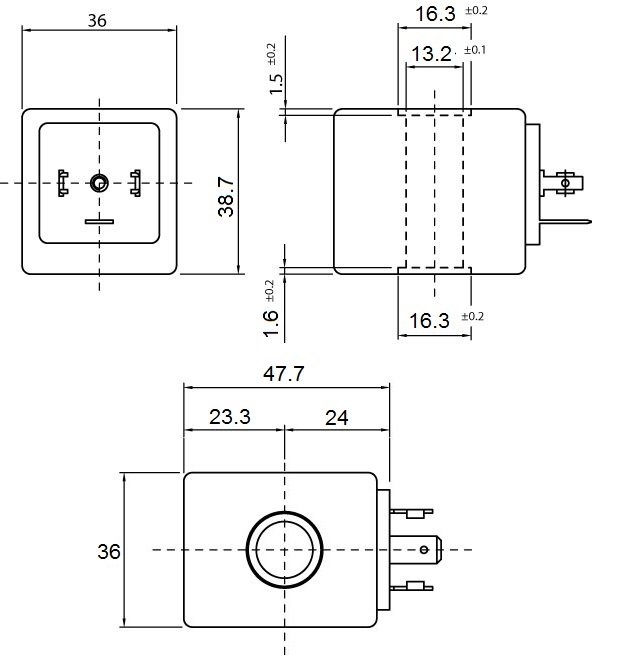 Overall dimension of ERA SIB Type WF/0.5HWF0.6H Solenoid Coils