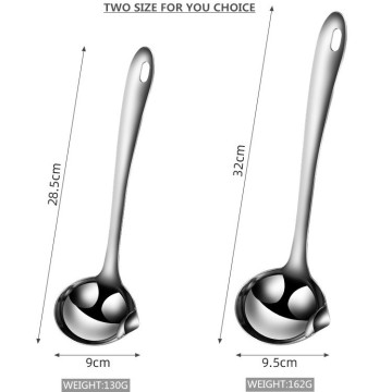 304 Stainless Steel Oil Soup Ladle and Filter Spoon for Kitchen Accessories