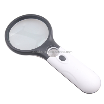 75mm LED Illuminated Handheld Magnifying Glass for Reading