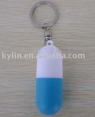 plastic pill box with key chain