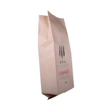 Custom block bottom paper coffee bean coffee bag with zipper