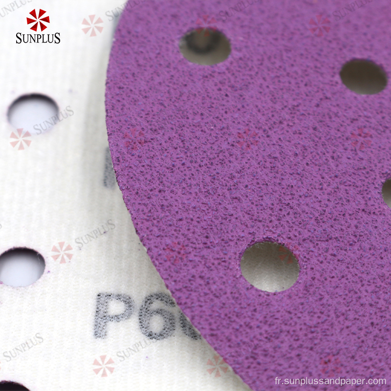 Abrasifs violets à alimentation directe 6 pouces papier de verre sec