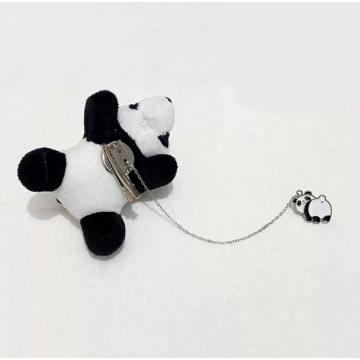 Broche de corpo de metal de pelúcia panda gigante fofo