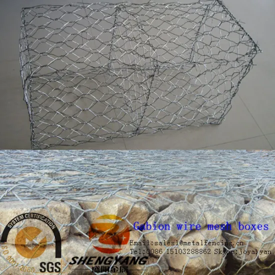 Wholesale field saves steel cages 2x1x0.5m hexagonal hot dip galvanized gabion stone baskets 60x80mm hole gabion wire mesh boxes