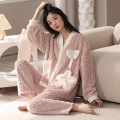 Pyjamas für Frauen Koralle Fleece Loungewear