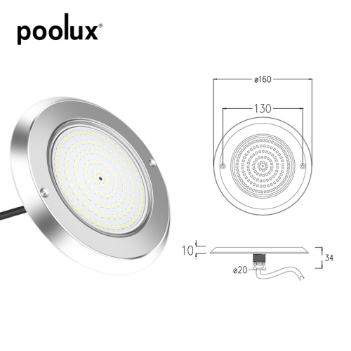 Luzes de piscina montadas na parede cheia de resina