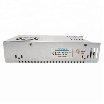 5V 60A 300W แรงดันไฟฟ้าคงที่การสลับแหล่งจ่ายไฟ LED ไดรเวอร์พร้อมพัดลม