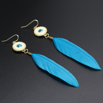 Handmade Bridal Feather Earrings With Alloy Charm Earrings