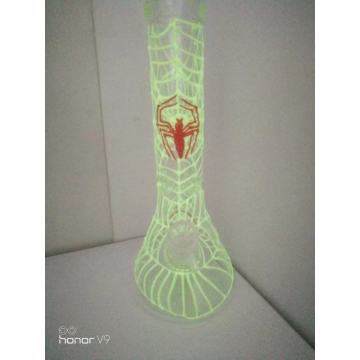 Spider Web Glowing Glass Beaker Bongs