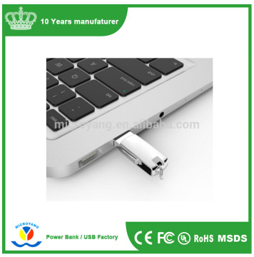 16GB Tiny Dual Use Metal Micro USB 3.0 swivel metal USB Flash Drive with Swivel Cap Design for Smartphones / Tablets / PC