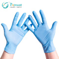 nitrile examination gloves powder free blue color