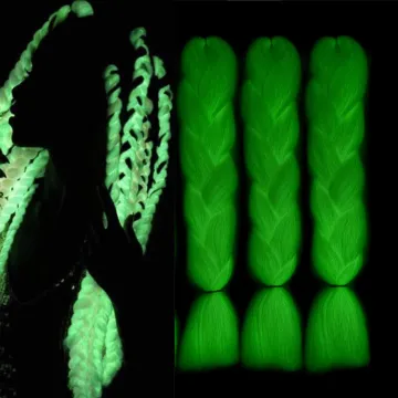 glowing in the dark braiding hair Jumbo shining hair in the darkness soft 24inch 100g braiding hair extensions