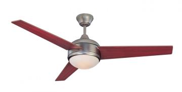 L-E-D indoor 52" ceiling fan with wall control