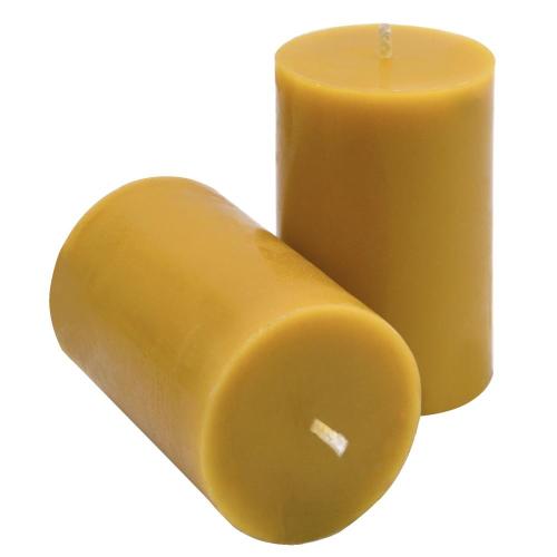 China Large Natural Beeswax Pillar Candles For Clean Air Manufactory