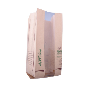 Flat Bottom Brown Paper Bread Bag With Window