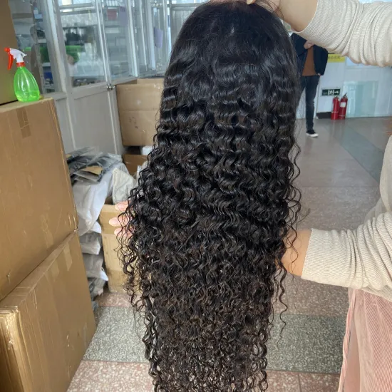 Full Lace Human Hair Wigs Hd Lace Front Water Wave 13X6 Transparent Wig Cuticle Aligned Virgin Hair 32 Inch Water Wave Lace Wig