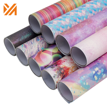 Colorful Leopard Patterned Vinyl Sheets for Cutting Machines: Self-Adhesive Sparkle Vinyl Roll