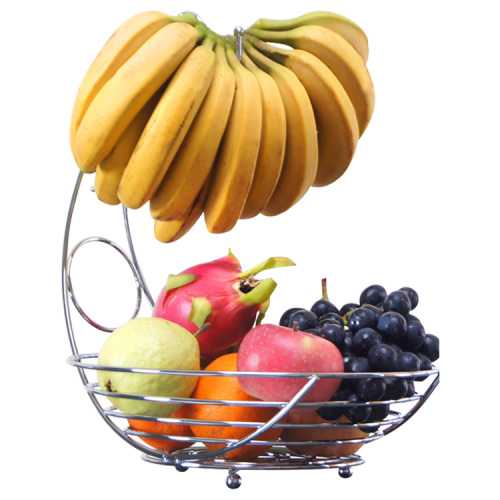 Fruit Basket metal wire kitchen fruit free with banana holder Factory