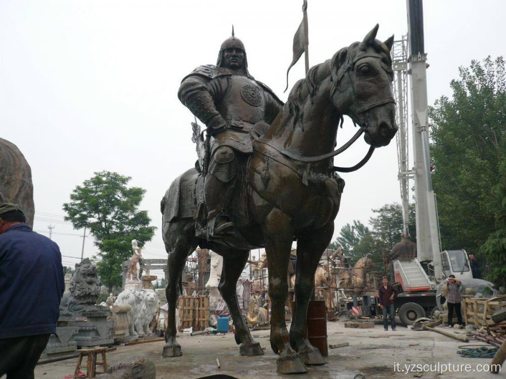 Paesaggio grandi dimensioni soldato a cavallo cavallo statua romana per il parco