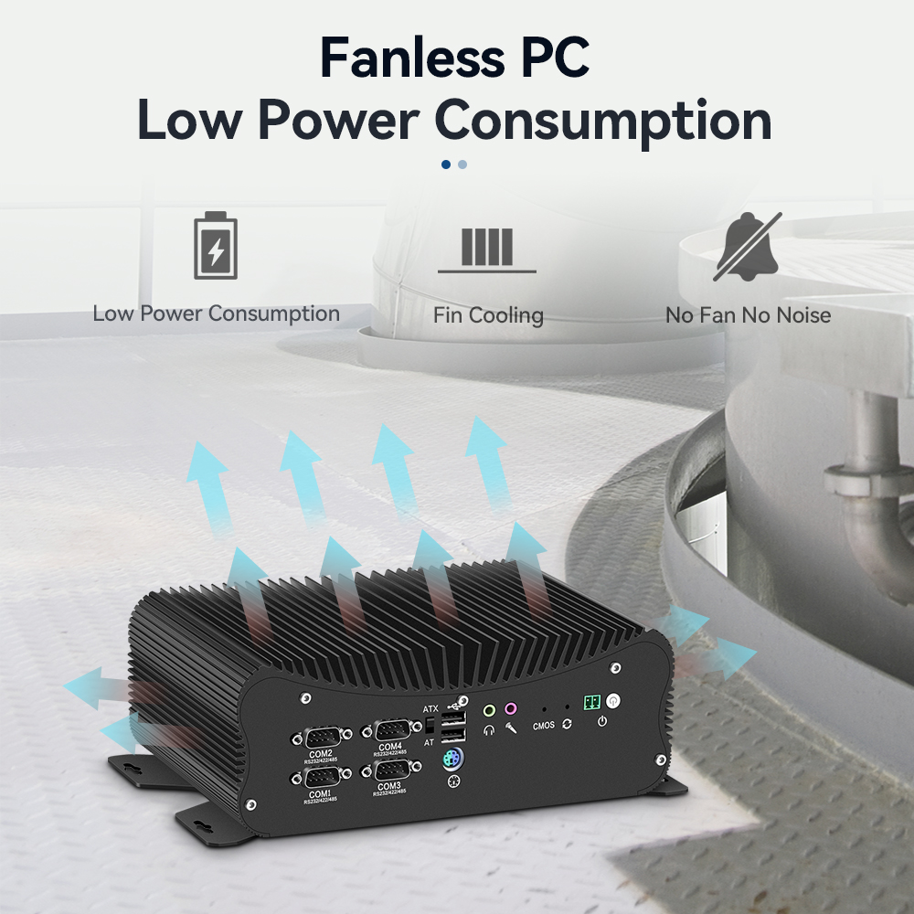 X45G 2LAN 6COM Fanless Industrial Mini Computer