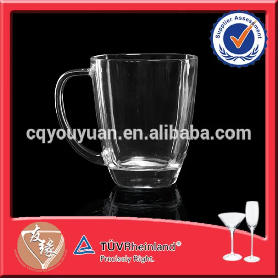 Flint Glass Machine Made 12 oz Drinking Glass Cup With Handle