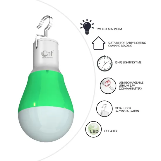 USB Rechargeable LED Bulb Backup for Emergency Light