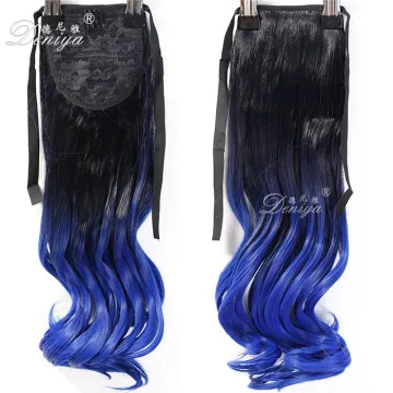 Cheap Fancy ombre color hairpieces clip ponytail with comb