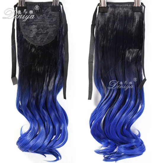 Cheap Fancy ombre color hairpieces clip ponytail with comb